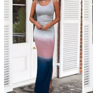 Gradient Ombre Maxi Dress Size S NWOT